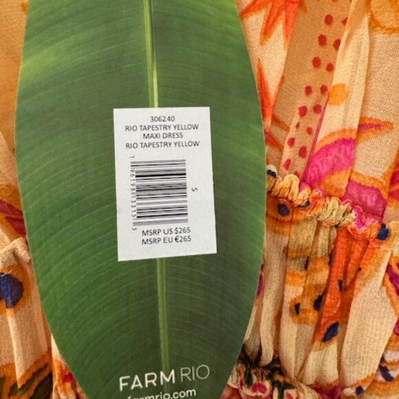 NEW WITH TAGS FARM Rio Yellow Rio Tapestry Maxi Dress - Picture 6 of 9
